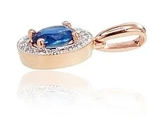 Diamond Sky Jewelry Auksinis pakabukas su deimantais ir safyrais „Sofia V“