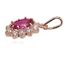 Diamond Sky Jewelry Auksinis pakabukas su cirkoniais „Ferro (Fuchsia)“