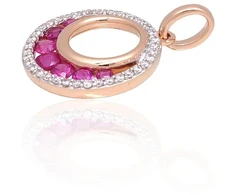 Diamond Sky Jewelry Auksinis pakabukas su deimantais ir rubinais „Atėnė II“