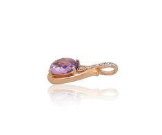 Diamond Sky Jewelry Auksinis pakabukas su deimantais ir ametistais „Grakštumas“