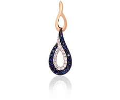 Diamond Sky Jewelry Auksinis pakabukas su deimantais ir safyrais „Princesės Ašara II“