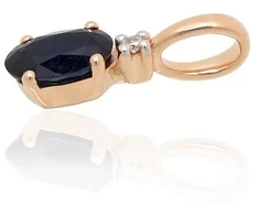 Diamond Sky Jewelry Auksinis pakabukas su deimantais ir safyrais „Notika IX“
