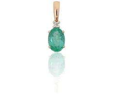 Diamond Sky Jewelry Auksinis pakabukas su deimantais ir smaragdais „Notika VII“