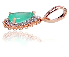 Diamond Sky Jewelry Auksinis pakabukas su deimantais ir smaragdais „Renaissance II“
