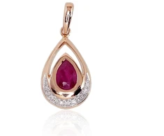 Diamond Sky Jewelry Auksinis pakabukas su deimantais ir rubinais „Royal IV“