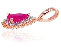 Diamond Sky Jewelry Auksinis pakabukas su deimantais ir rubinais „Renaissance III“