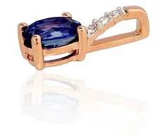 Diamond Sky Jewelry Auksinis pakabukas su deimantais ir safyrais „Grakštumas II“