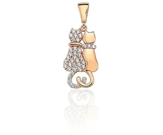 Diamond Sky Jewelry Auksinis pakabukas su cirkoniais „Katė“