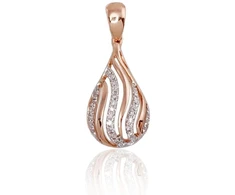 Diamond Sky Jewelry Auksinis pakabukas su deimantais „Golden Drop“