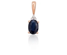 Diamond Sky Jewelry Auksinis pakabukas su deimantais ir safyrais „Constance II“