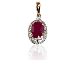Diamond Sky Jewelry Auksinis pakabukas su deimantais ir rubinais „Saulutė II“