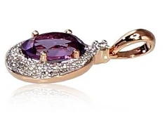 Diamond Sky Jewelry Auksinis pakabukas su deimantais ir ametistais „Saulutė“