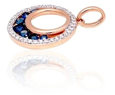 Diamond Sky Jewelry Auksinis pakabukas su deimantais ir safyrais „Atėnė III“