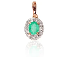 Diamond Sky Jewelry Auksinis pakabukas su deimantais ir smaragdais „Sofia VII“