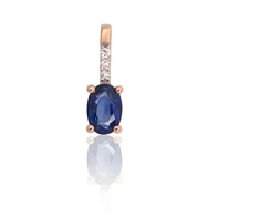 Diamond Sky Jewelry Auksinis pakabukas su deimantais ir safyrais „Grakštumas II“