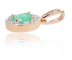 Diamond Sky Jewelry Auksinis pakabukas su deimantais ir smaragdais „Sofia VII“
