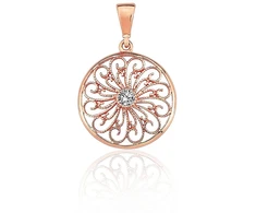 Diamond Sky Jewelry Auksinis pakabukas su cirkoniais „Solaris“