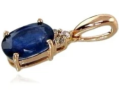 Diamond Sky Jewelry Auksinis pakabukas su deimantais ir safyrais „Notika V“