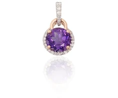 Diamond Sky Jewelry Auksinis pakabukas su deimantais ir ametistais „Vakaro Magija“