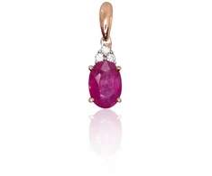 Diamond Sky Jewelry Auksinis pakabukas su deimantais ir rubinais „Notika IV“