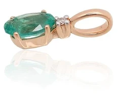 Diamond Sky Jewelry Auksinis pakabukas su deimantais ir smaragdais „Notika VII“