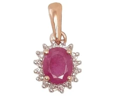 Diamond Sky Jewelry Auksinis pakabukas su deimantais ir rubinais „Ferro II“