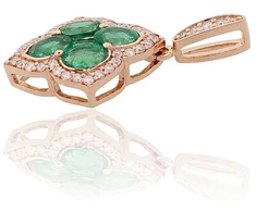 Diamond Sky Jewelry Auksinis pakabukas su deimantais ir smaragdais „Deimantų Gėlė X“