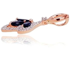 Diamond Sky Jewelry Auksinis pakabukas su deimantais ir safyrais „Aleksandrija“