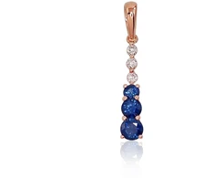 Diamond Sky Jewelry Auksinis pakabukas su deimantais ir safyrais „Kamelija V“