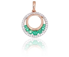 Diamond Sky Jewelry Auksinis pakabukas su deimantais ir smaragdais „Atėnė“