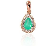 Diamond Sky Jewelry Auksinis pakabukas su deimantais ir smaragdais „Renaissance II“