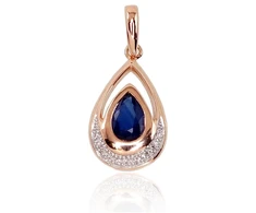 Diamond Sky Jewelry Auksinis pakabukas su deimantais ir safyrais „Royal III“
