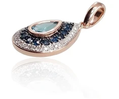 Diamond Sky Jewelry Auksinis pakabukas su deimantais, topazais ir safyrais „Royal“