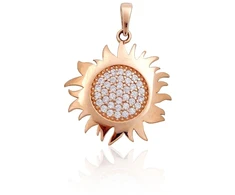 Diamond Sky Jewelry Auksinis pakabukas su cirkoniais „Auksinė Saulė XI“