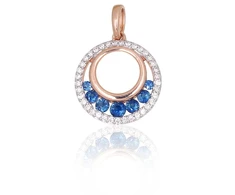 Diamond Sky Jewelry Auksinis pakabukas su deimantais ir safyrais „Atėnė III“
