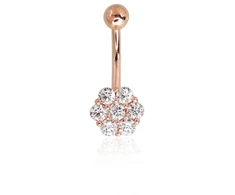 Diamond Sky Jewelry Auksinis pilvo auskaras su cirkoniais „Auksinė Gėlė IV“