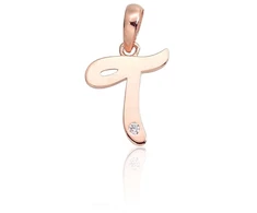 Diamond Sky Jewelry Auksinis raidės pakabukas su cirkoniais „T IV“