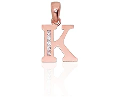 Diamond Sky Jewelry Auksinis raidės pakabukas su cirkoniais „K III“