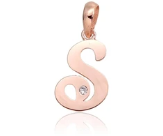 Diamond Sky Jewelry Auksinis raidės pakabukas su cirkoniais „S IV“