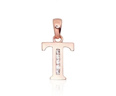 Diamond Sky Jewelry Auksinis raidės pakabukas su cirkoniais „T III“