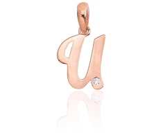Diamond Sky Jewelry Auksinis raidės pakabukas su cirkoniais „U IV“