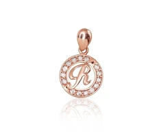 Diamond Sky Jewelry Auksinis raidės pakabukas su cirkoniais „R“