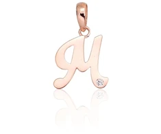 Diamond Sky Jewelry Auksinis raidės pakabukas su cirkoniais „M IV“