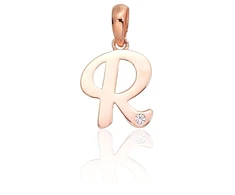 Diamond Sky Jewelry Auksinis raidės pakabukas su cirkoniais „R IV“