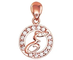 Diamond Sky Jewelry Auksinis raidės pakabukas su cirkoniais „E“