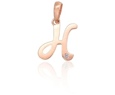 Diamond Sky Jewelry Auksinis raidės pakabukas su cirkoniais „H IV“