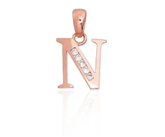 Diamond Sky Jewelry Auksinis raidės pakabukas su cirkoniais „N III“