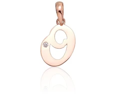 Diamond Sky Jewelry Auksinis raidės pakabukas su cirkoniais „O IV“