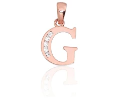 Diamond Sky Jewelry Auksinis raidės pakabukas su cirkoniais „G III“