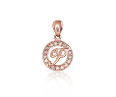 Diamond Sky Jewelry Auksinis raidės pakabukas su cirkoniais „P“